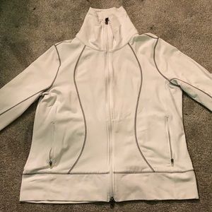 Active white zip up